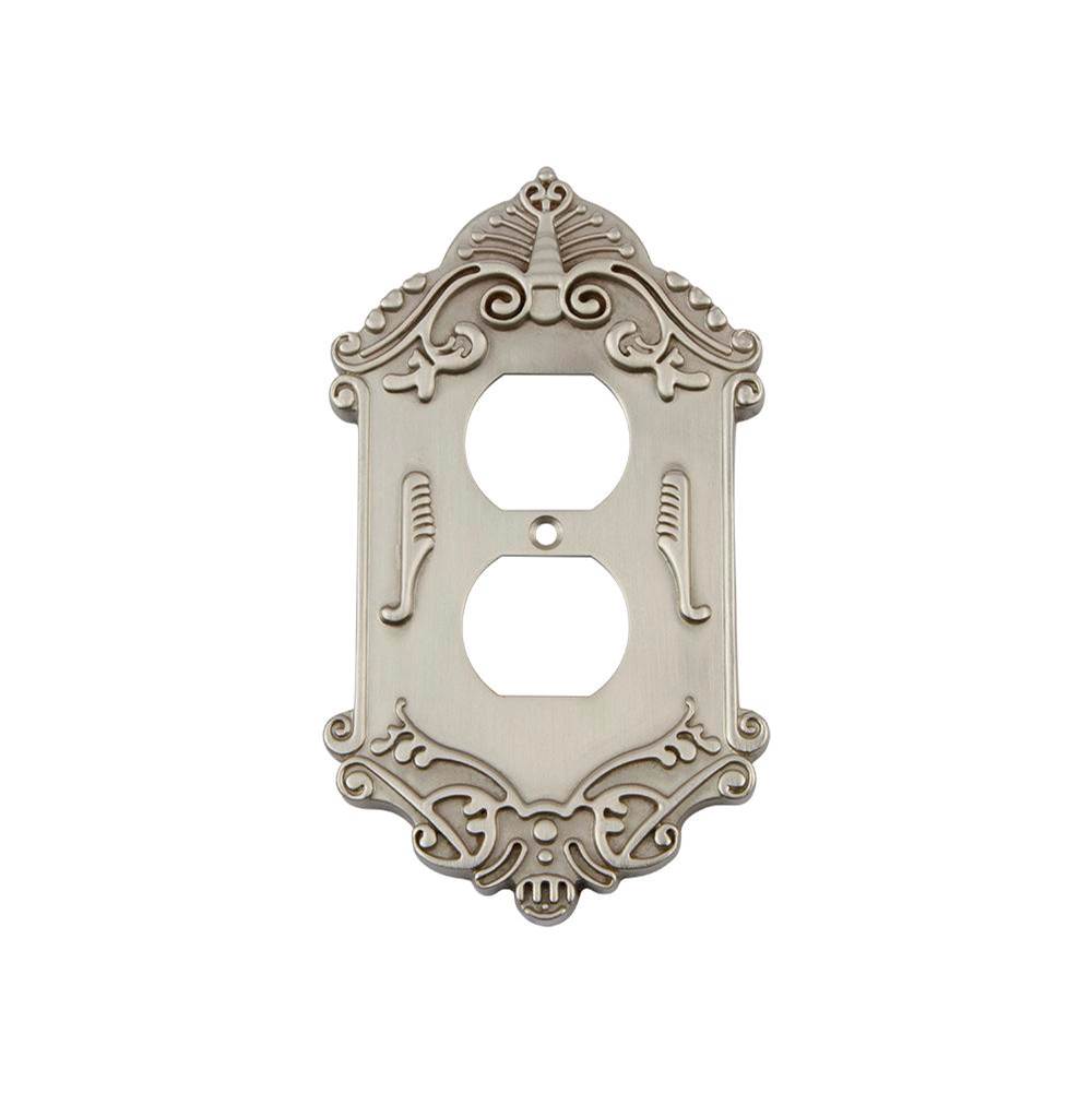 Nostalgic Warehouse Nostalgic Warehouse Victorian Switch Plate with Outlet in Satin Nickel