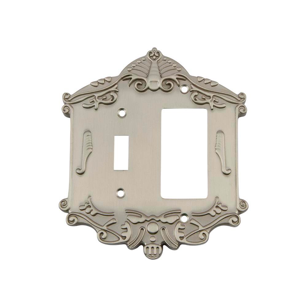 Nostalgic Warehouse Nostalgic Warehouse Victorian Switch Plate with Toggle and Rocker in Satin Nickel
