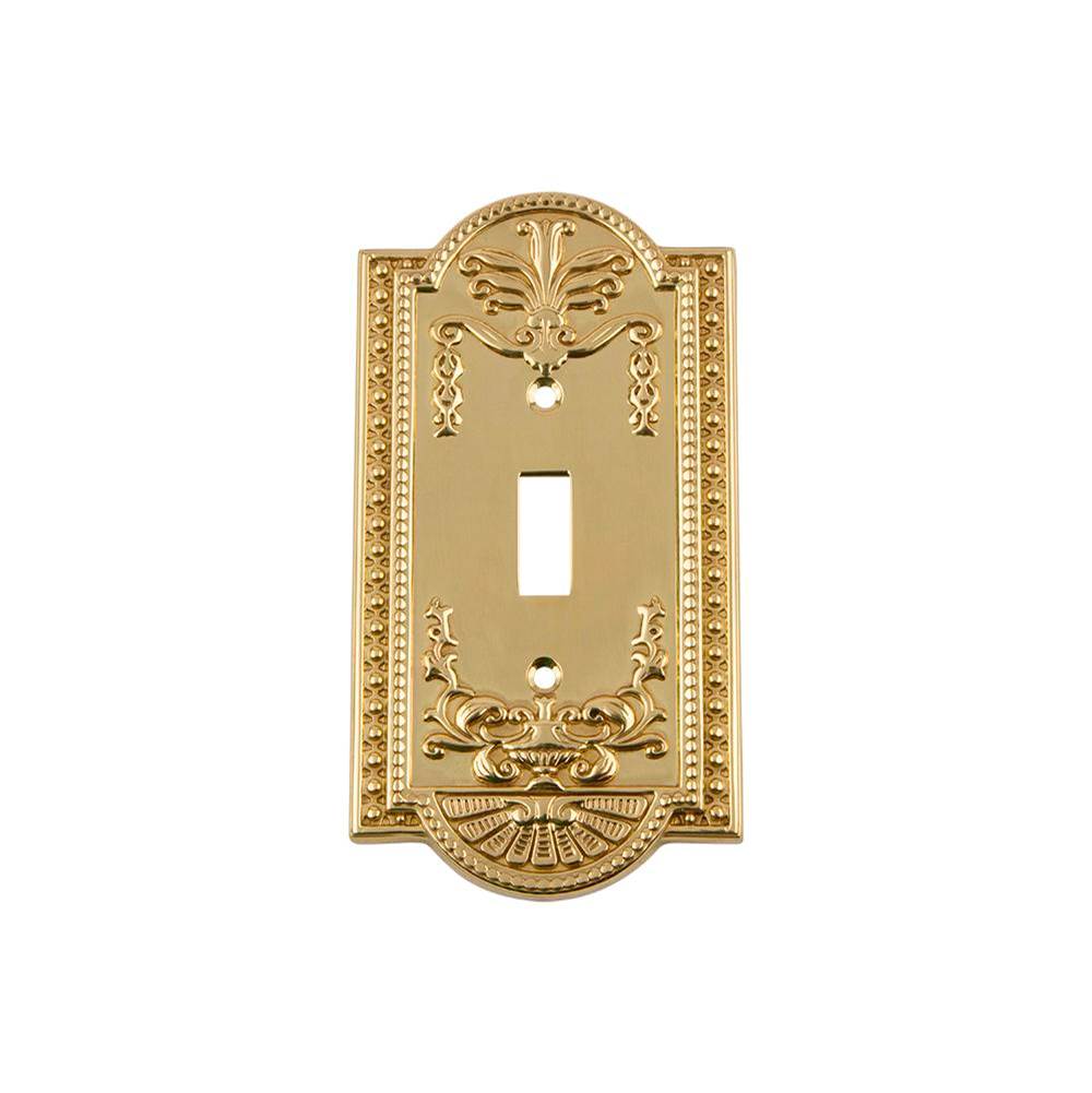 Nostalgic Warehouse Nostalgic Warehouse Meadows Switch Plate with Single Toggle in Unlacquered Brass