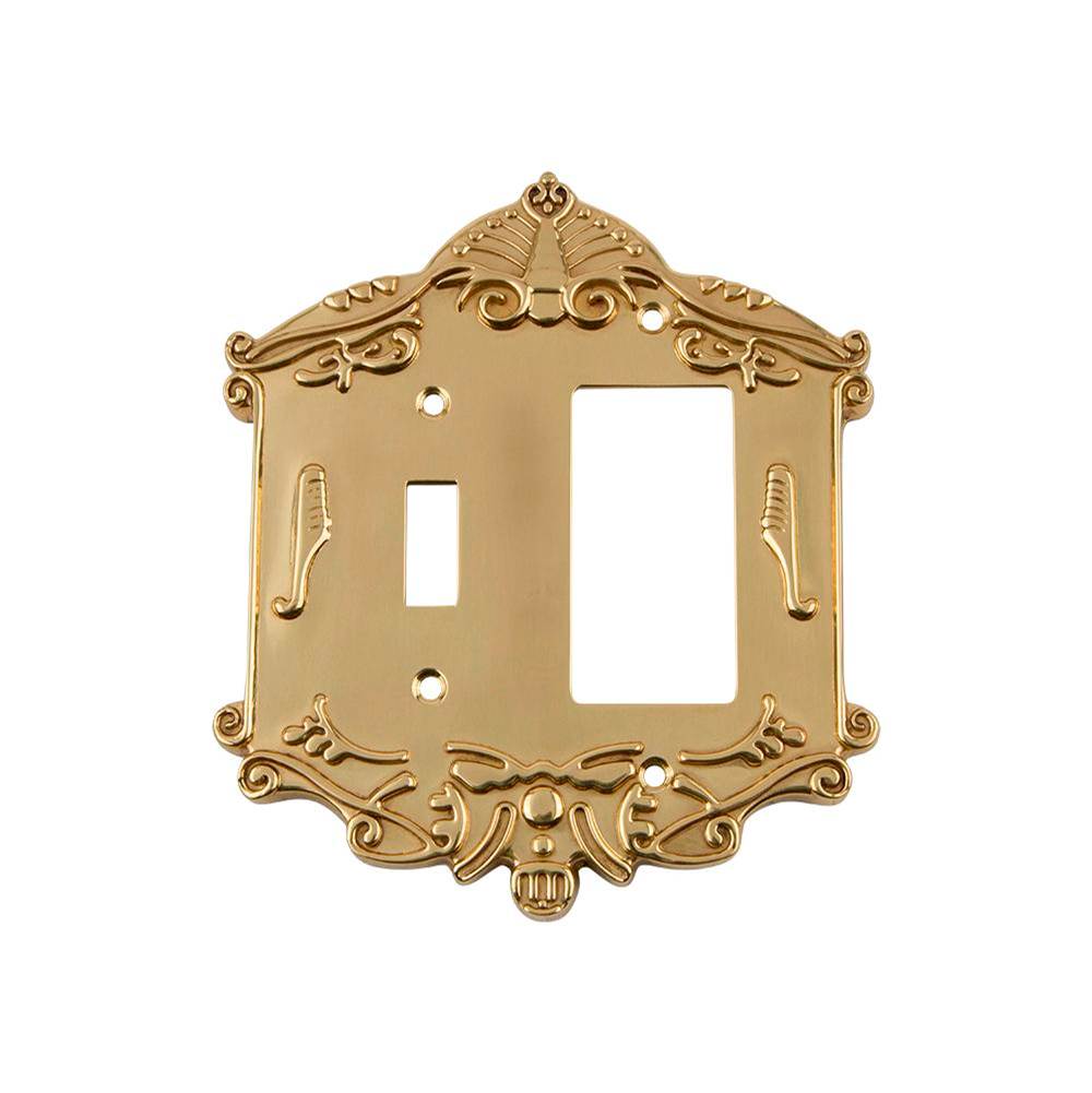 Nostalgic Warehouse Nostalgic Warehouse Victorian Switch Plate with Toggle and Rocker in Unlacquered Brass