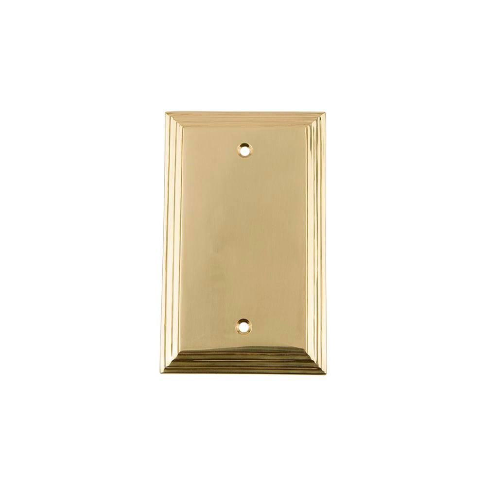 Nostalgic Warehouse Nostalgic Warehouse Deco Switch Plate with Blank Cover in Unlacquered Brass