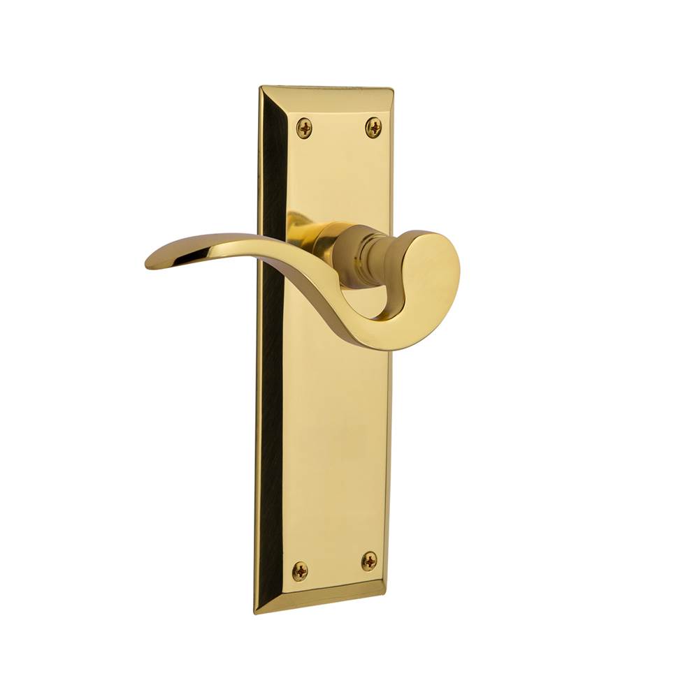 Nostalgic Warehouse Nostalgic Warehouse New York Plate Privacy Manor Lever in Polished Brass