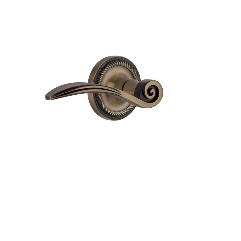 Nostalgic Warehouse Nostalgic Warehouse Rope Rose Privacy Swan Lever in Antique Brass