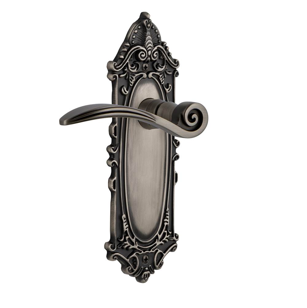 Nostalgic Warehouse Nostalgic Warehouse Victorian Plate Privacy Swan Lever in Antique Pewter