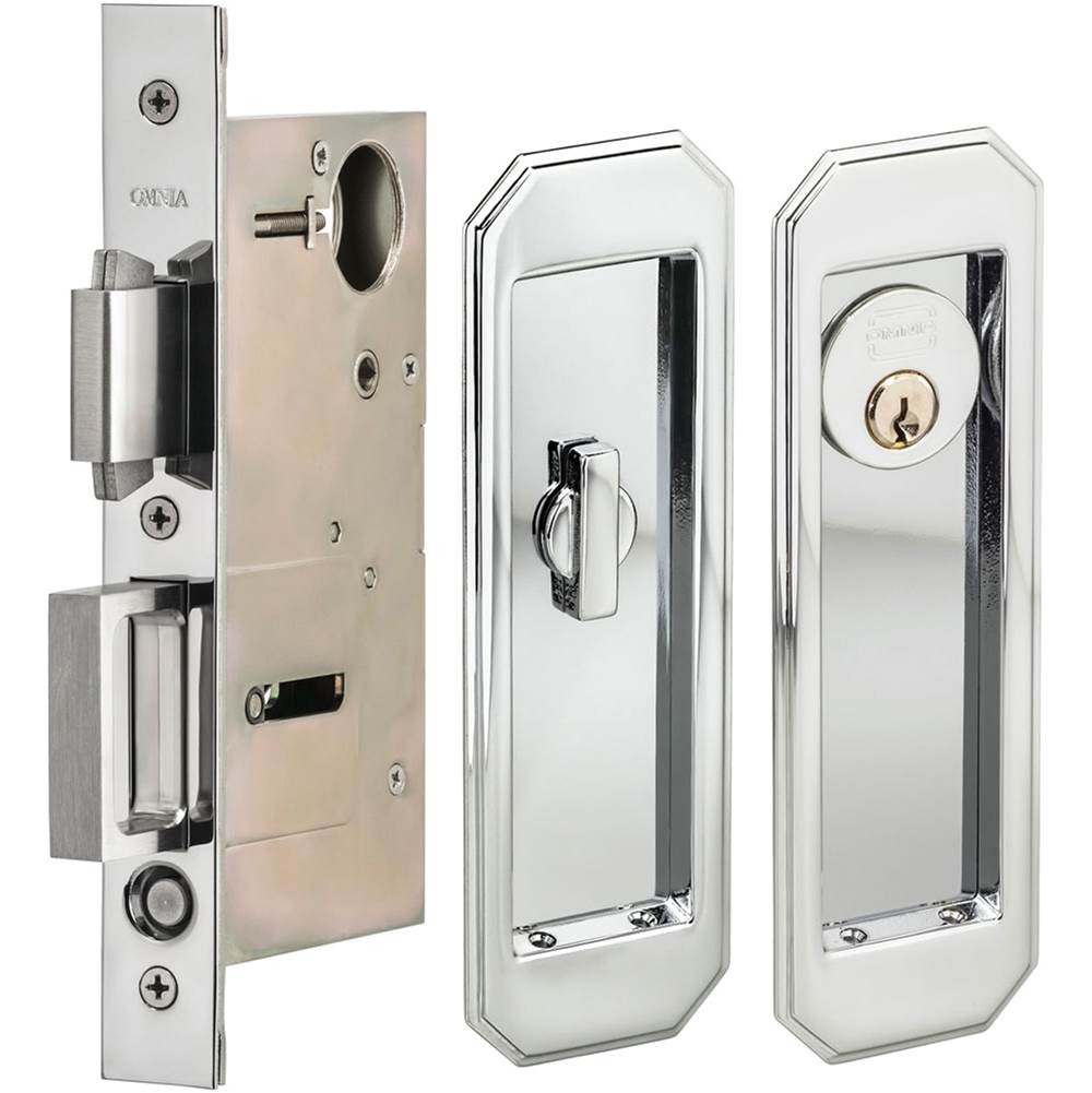 OMNIA Pocket Door Lockset ''A'' US26