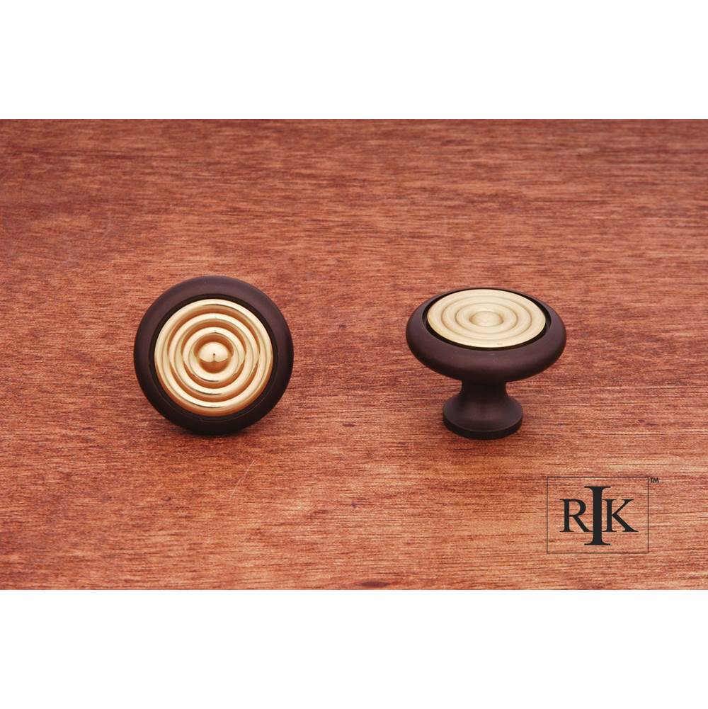 RK International Knob with Riveted Brass Circular Insert
