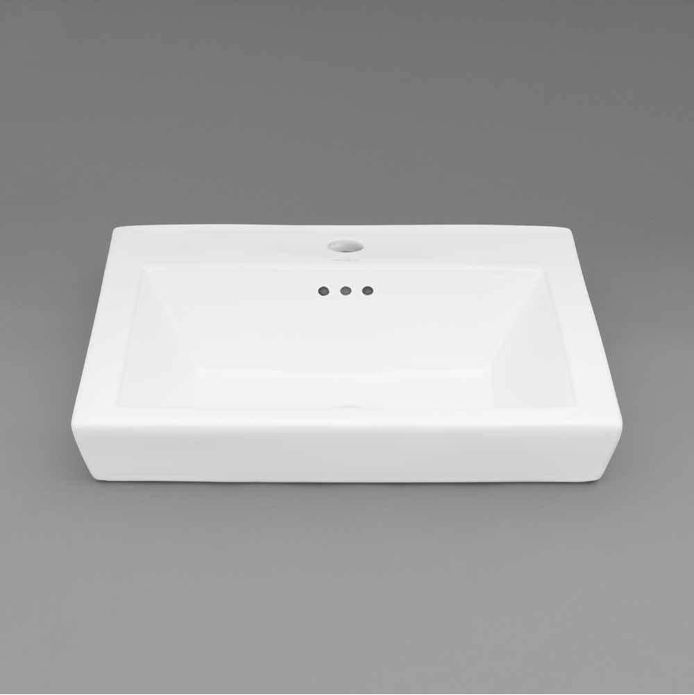 Ronbow 19'' Rhombus Square Tapered Ceramic Drop-in Bathroom Sink in White