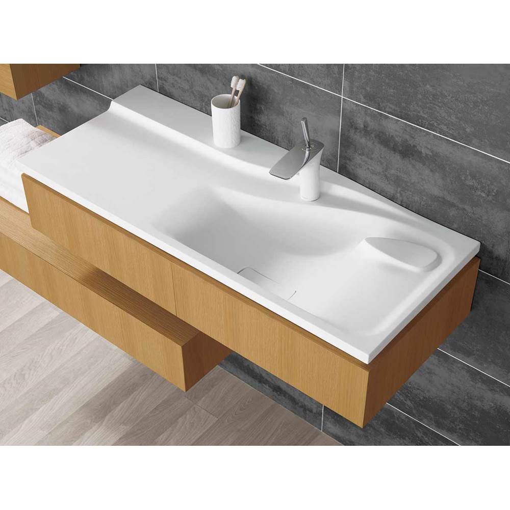 Ronbow 42'' Vento Rectangular Ceramic Sinktop with Single Faucet Hole and with out Overflow in White