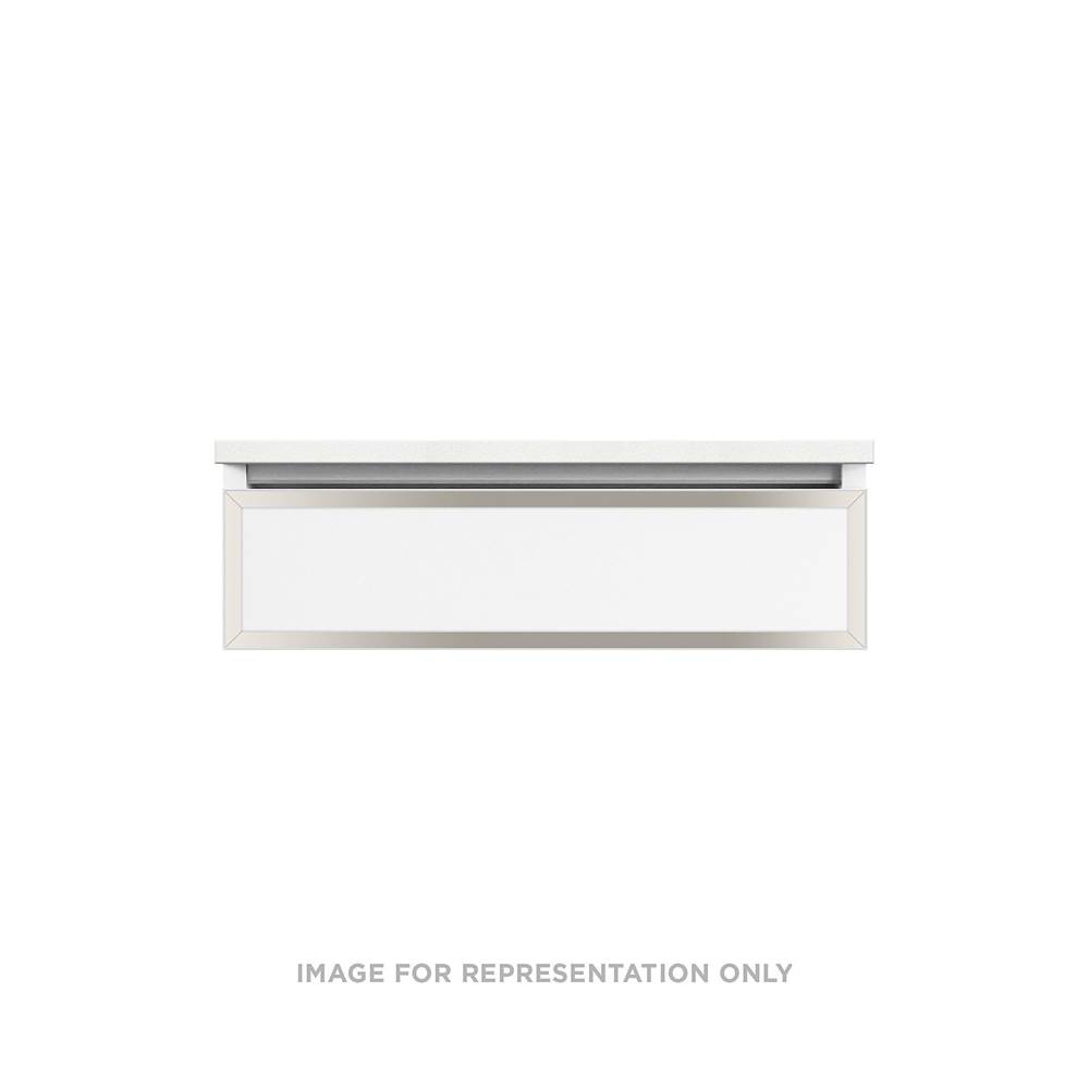 Robern Profiles Framed Vanity, 30'' x 7-1/2'' x 18'', White, Polished Nickel Frame, Tip Out Drawer, Selectable Night Light, 270