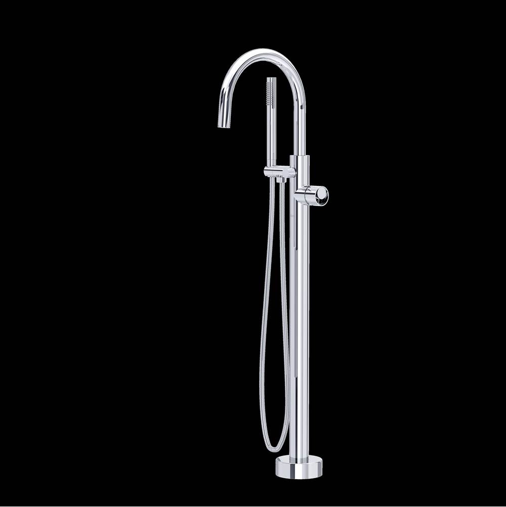 Rohl Eclissi™ Single Hole Floor Mount Tub Filler Trim With C-Spout