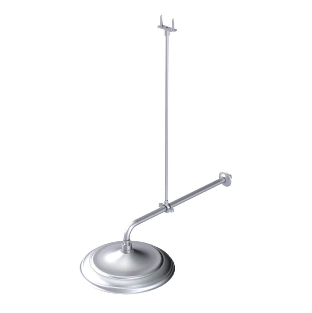 Rubinet 12'' Shower Head, 20'' Wall Mount Shower Arm & Flange With Adjustable Mounting Bracket Up To 24''