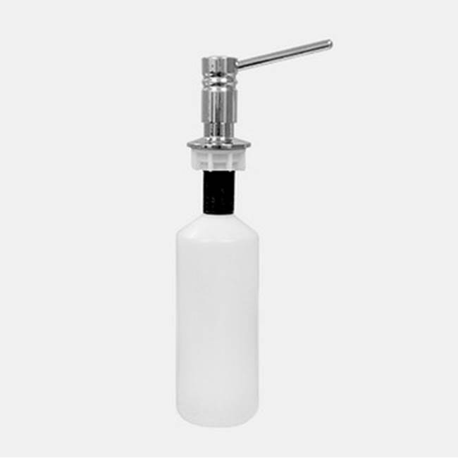 Sigma Soap / Lotion Dispenser with plunger, flange, and bottle.  Solid brass plunger and flange SOFT PEWTER .84
