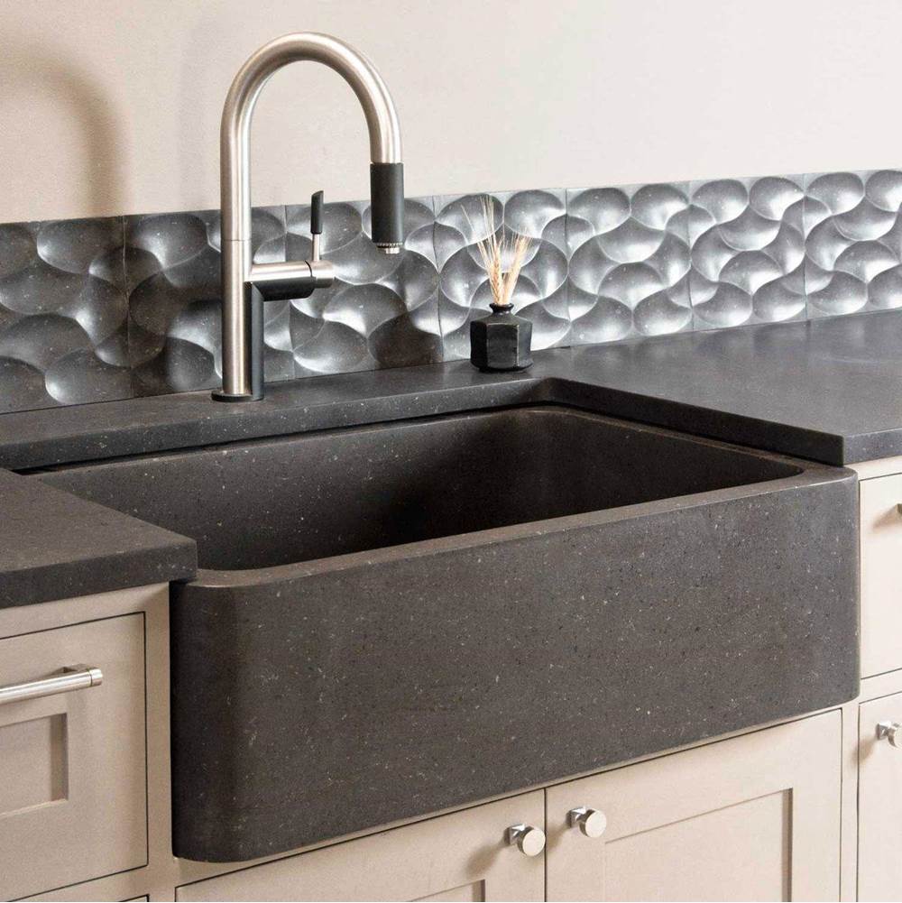 Stone Forest Farmhouse Sink, All Honed