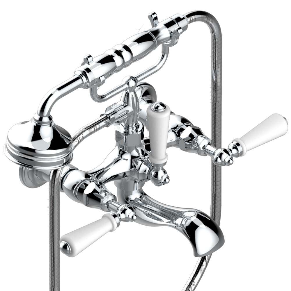 THG Exposed tub filler with cradle handshower, wall mounted