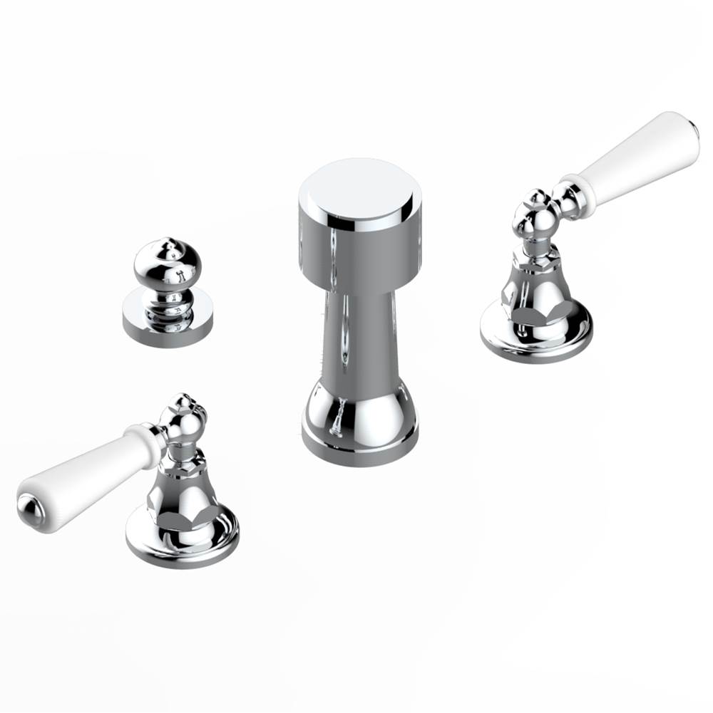 THG Deck mounted 3-hole bidet with vertical spray, vacuum breaker and drain