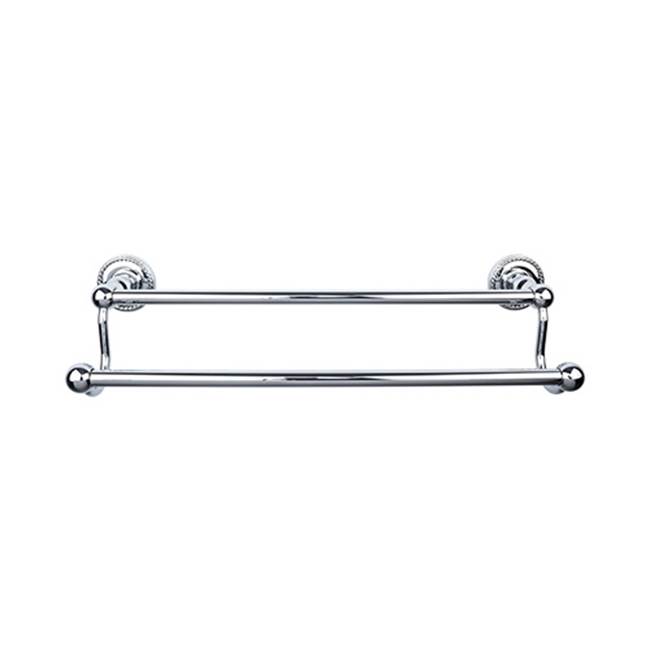 Top Knobs Edwardian Bath Towel Bar 18 In. Double - Rope Backplate Polished Chrome
