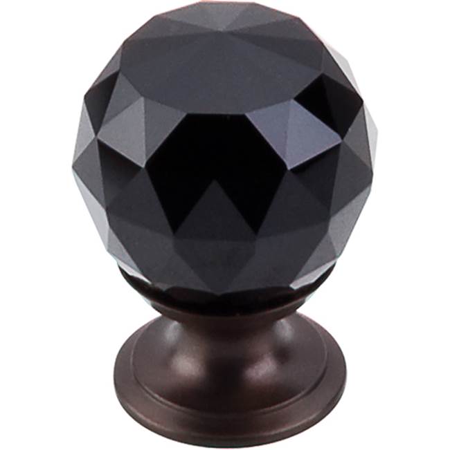 Top Knobs Black Crystal Knob 1 1/8 Inch Oil Rubbed Bronze Base
