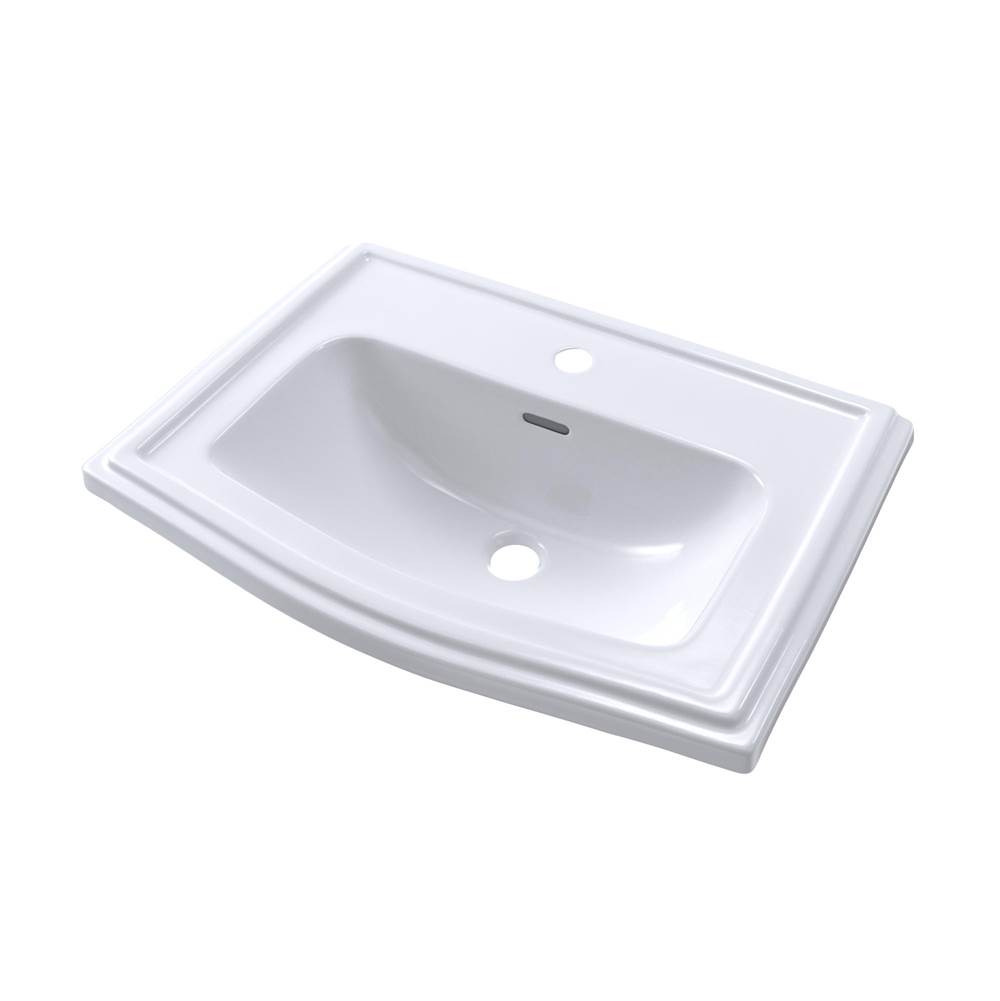 TOTO Toto® Clayton® Rectangular Self-Rimming Drop-In Bathroom Sink For Single Hole Faucets, Cotton White