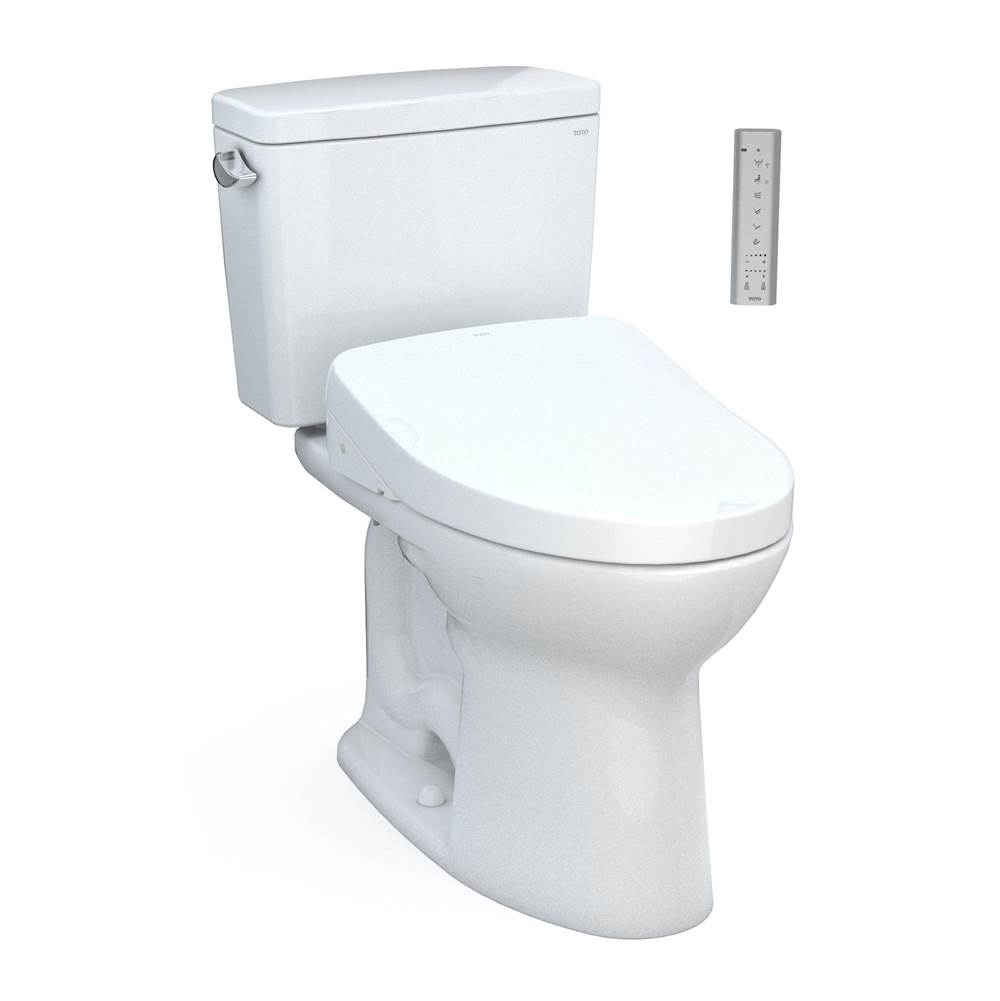 TOTO Toto® Drake® Washlet®+ Two-Piece Elongated 1.6 Gpf Universal Height Tornado Flush® Toilet With S550E Bidet Seat, 10 Inch Rough-In, Cotton White