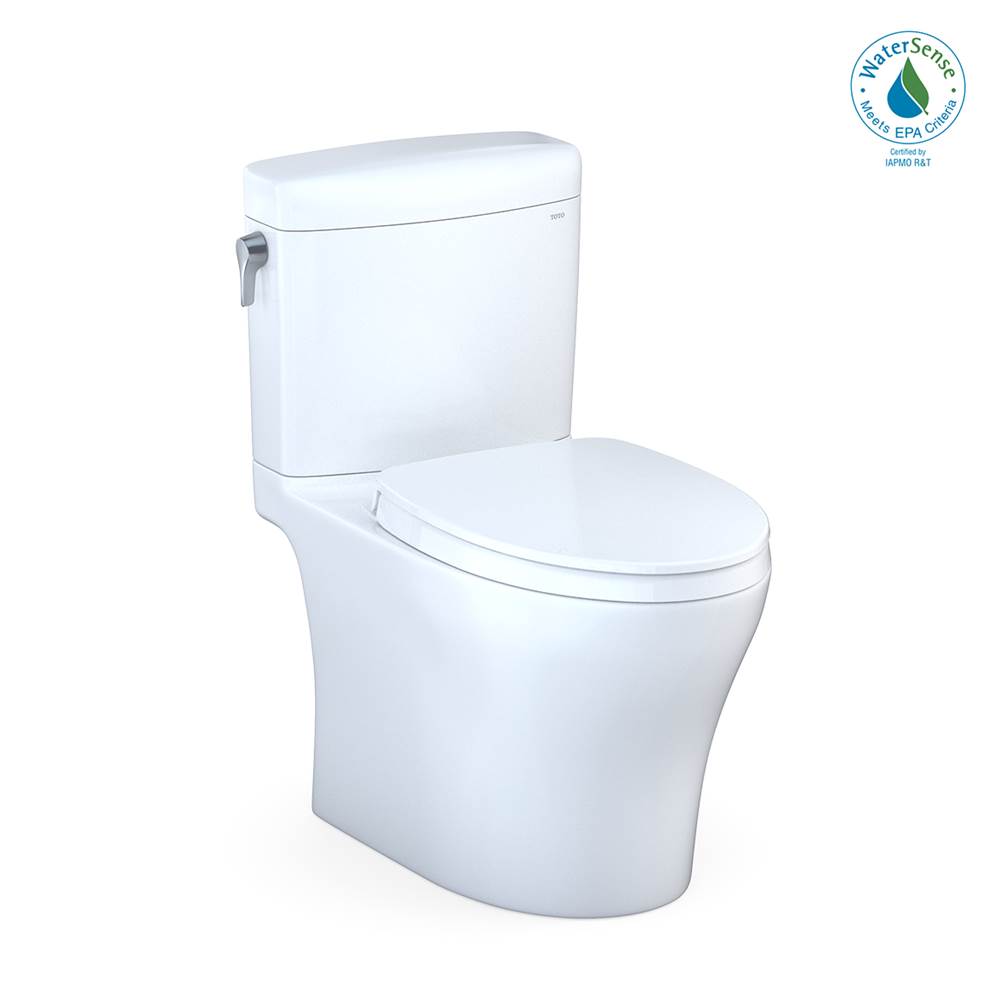 TOTO Toto® Aquia Iv® Cube Two-Piece Elongated Dual Flush 1.28 And 0.9 Gpf Universal Height Toilet With Cefiontect®, Washlet®+ Ready, Cotton White