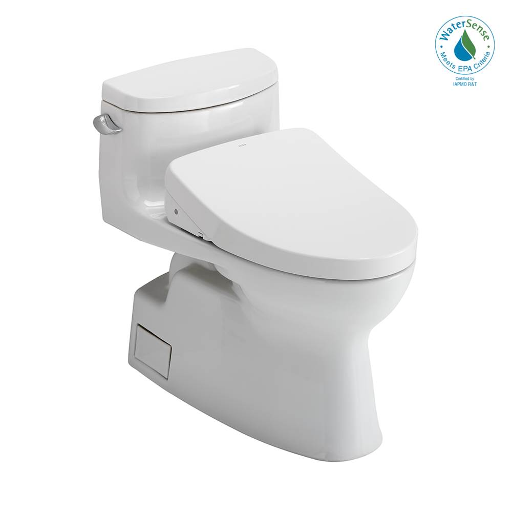 TOTO Toto® Washlet+® Carolina® II One-Piece Elongated 1.28 Gpf Toilet And Washlet+® S500E Contemporary Bidet Seat, Cotton White