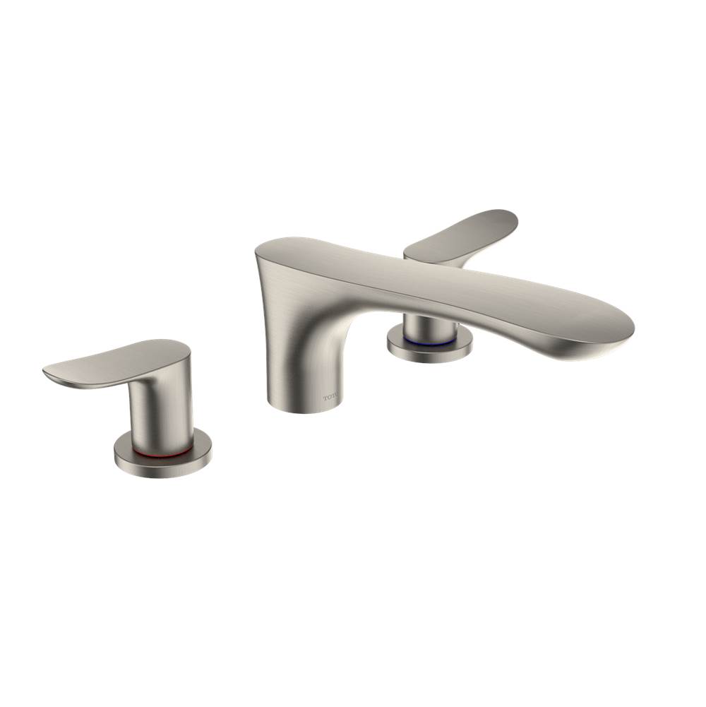 TOTO Toto® Go Two-Handle Deck-Mount Roman Tub Filler Trim, Brushed Nickel