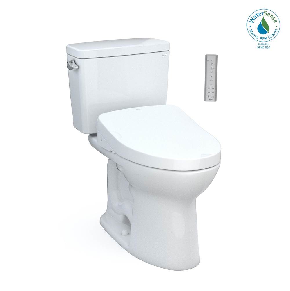 TOTO Toto® Drake® Washlet®+ Two-Piece Elongated 1.28 Gpf Tornado Flush® Toilet With Auto Flush, Cotton White