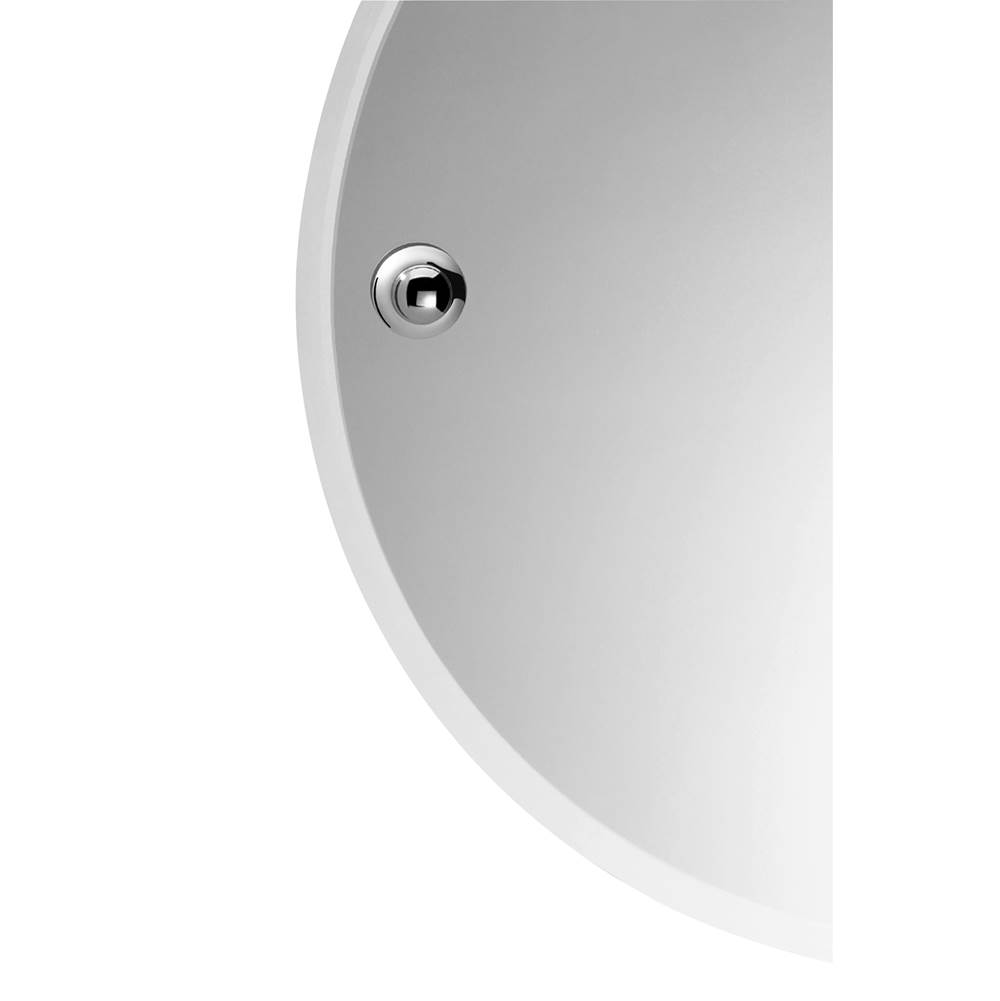 Valsan Sintra Polished Nickel Round Mirror W/Fixing Caps 18-3/4''