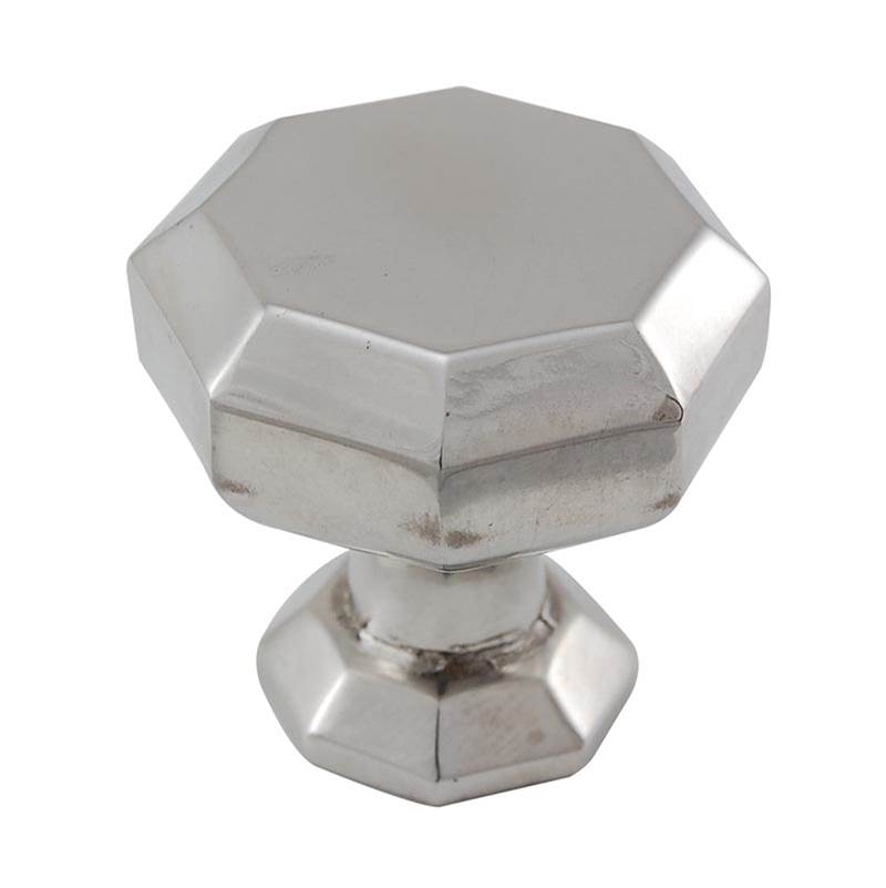 Vicenza Designs Archimedes, Knob, Large, Octagon, Polished Silver