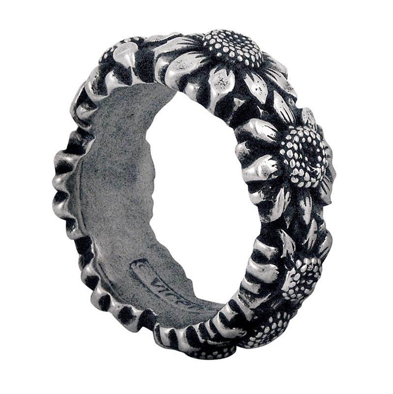 Vicenza Designs Carlotta, Napkin Ring, Daisy, Vintage Pewter