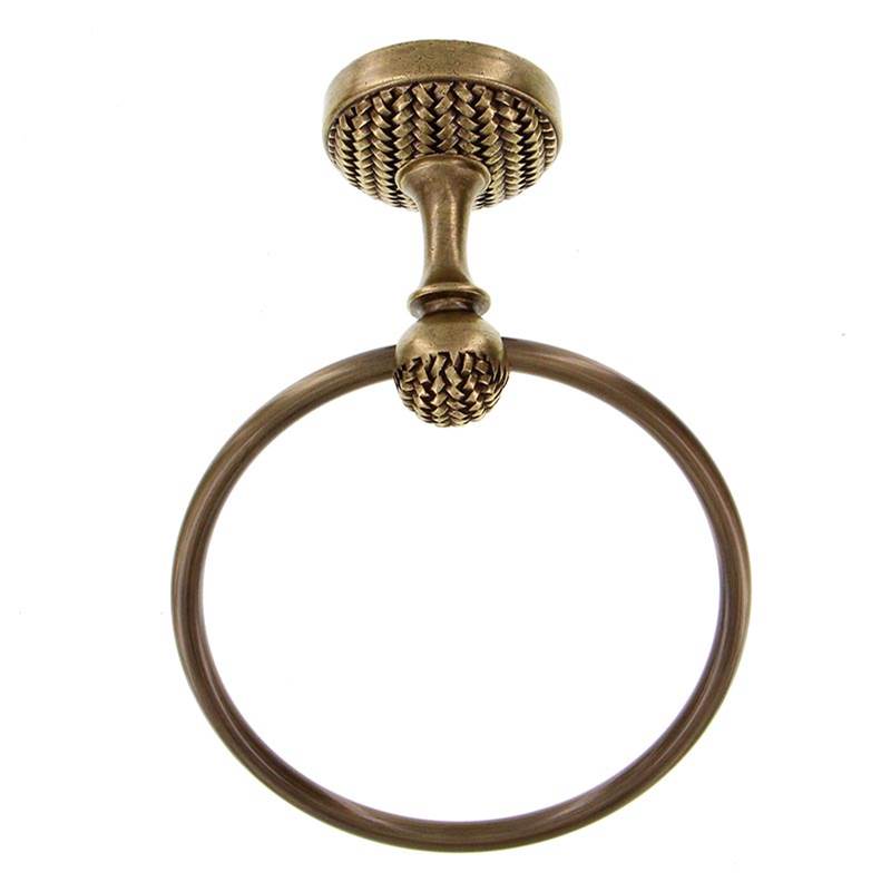 Vicenza Designs Cestino, Towel Ring, Antique Brass