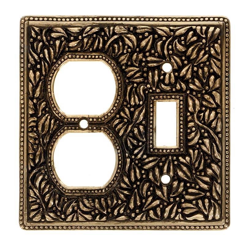 Vicenza Designs San Michele, Wall Plate, Outlet/Toggle, Antique Gold