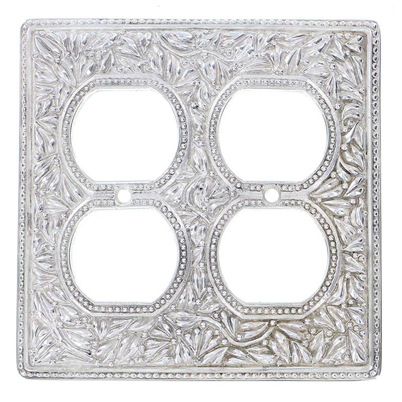 Vicenza Designs San Michele, Wall Plate, Double Outlet, Polished Nickel