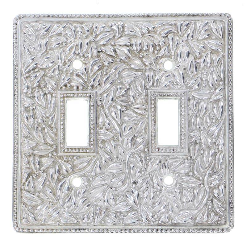 Vicenza Designs San Michele, Wall Plate, Double Toggle, Polished Silver