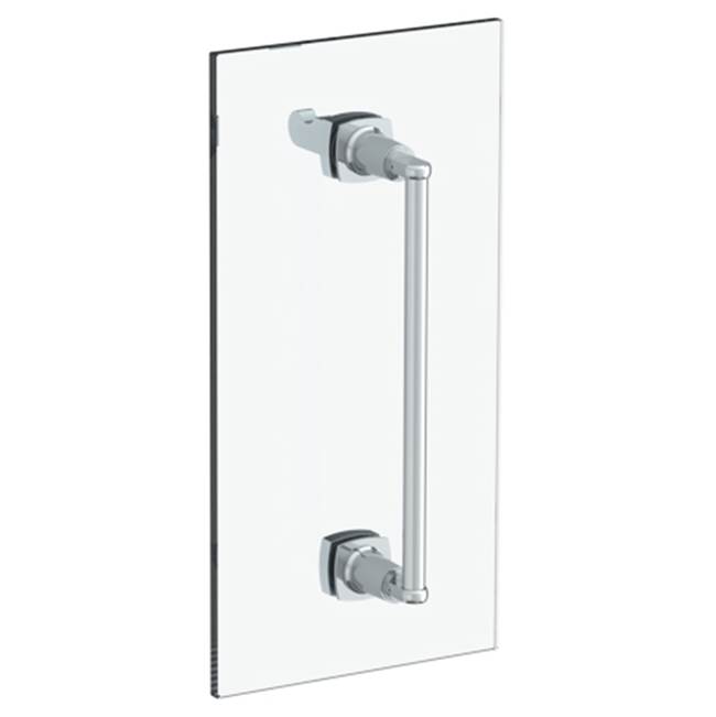 Watermark H-Line 12'' shower door pull with knob/ glass mount towel bar with hook