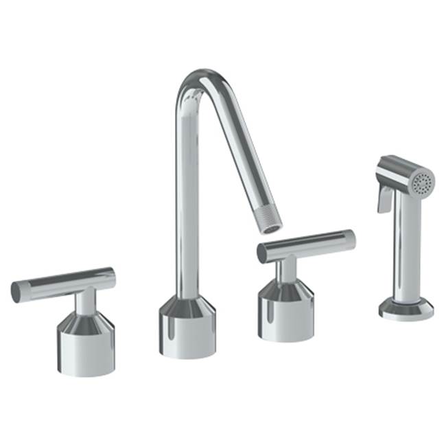 Watermark Deck Mounted 4 Hole Kitchen Set With Angled Spout - Includes Side Spray