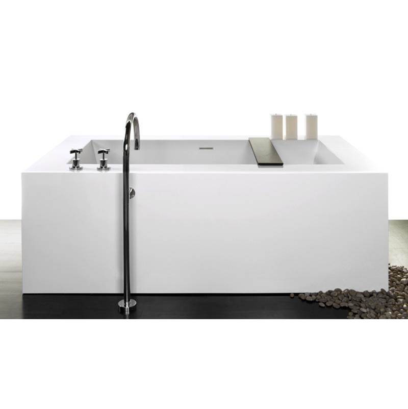 WETSTYLE Cube Bath 72 X 40 X 24 - 1 Wall - Built In Nt O/F & Mb Drain - Copper Con - White True High Gloss
