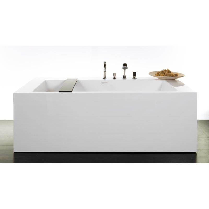 WETSTYLE CUBE BATH 72 X 36 X 24 - 2 WALLS - BUILT IN MB O/F and DRAIN - WHITE MATTE