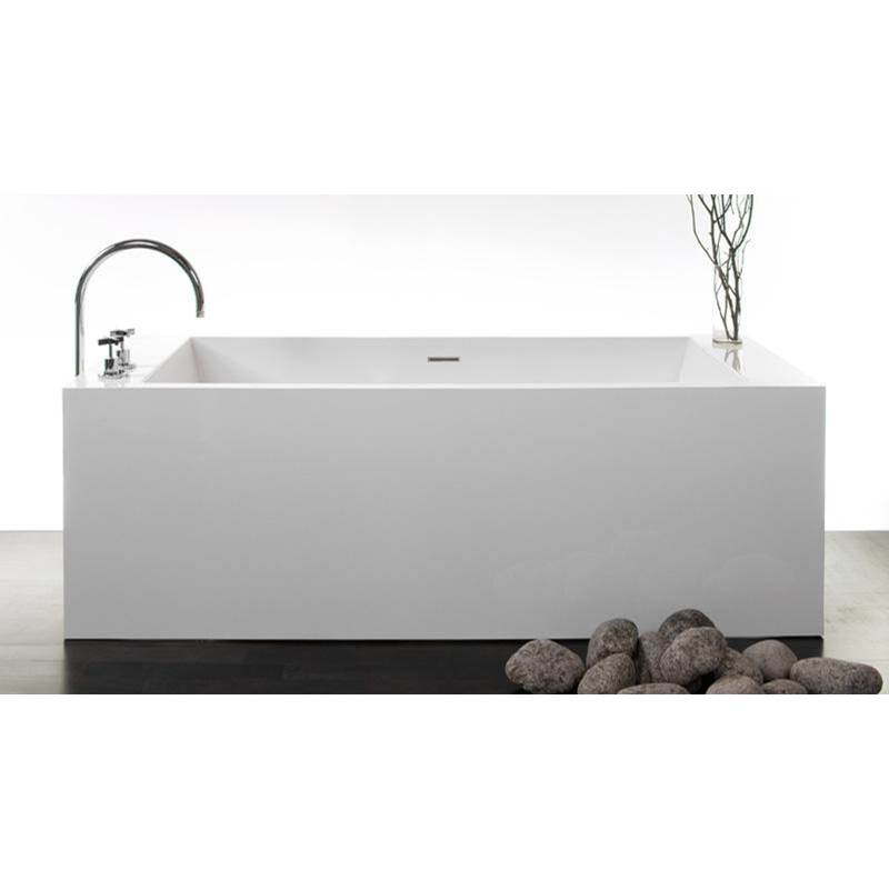 WETSTYLE CUBE BATH 72 X 31 X 24 - 1 WALL - BUILT IN NT O/F and MB DRAIN - WHITE MATTE