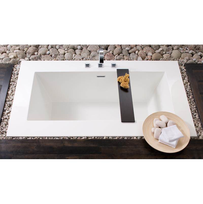 WETSTYLE Cube Bath 72 X 40 X 24 - 1 Wall - Built In Nt O/F & Pc Drain - White Matte