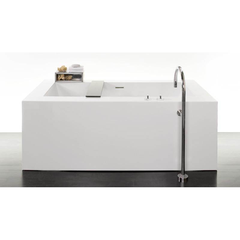 WETSTYLE Cube Bath 66 X 36 X 24 - Fs - Built In Bn O/F & Drain - Copper Conn - White True High Gloss