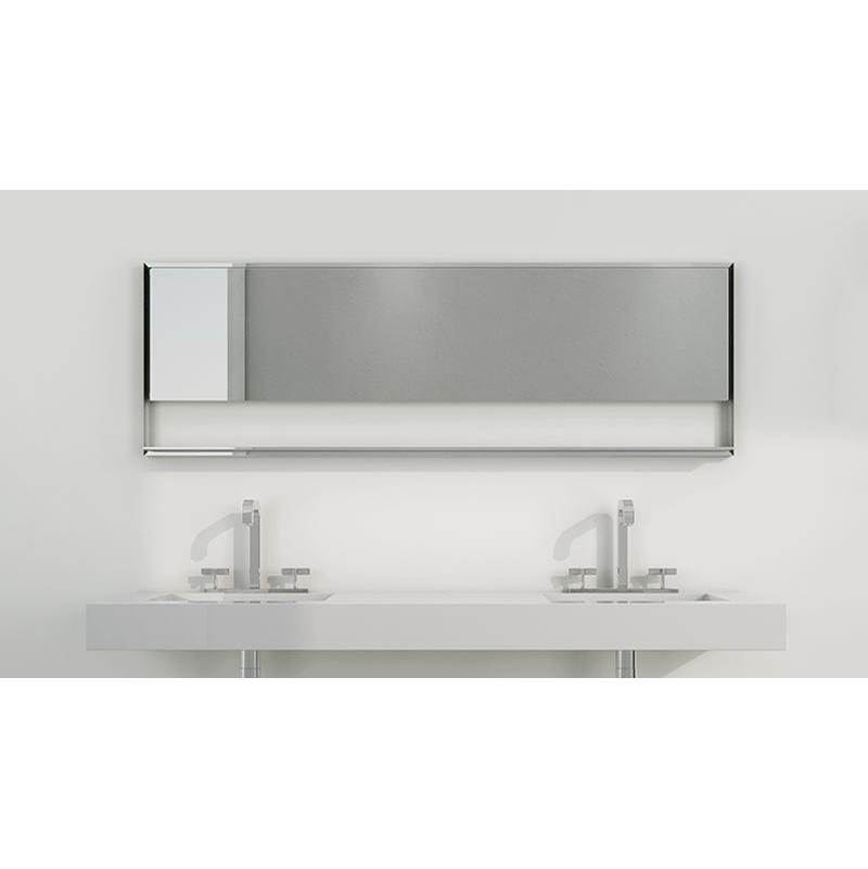 WETSTYLE Mirror - ''C'' - 19 H X 58 W - Stainless Steel Brushed Finish