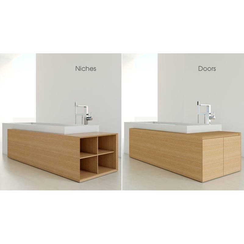WETSTYLE Furniture ''M'' -  Storage Cube Bath With 4 Niches - Left  - Oak Smoked