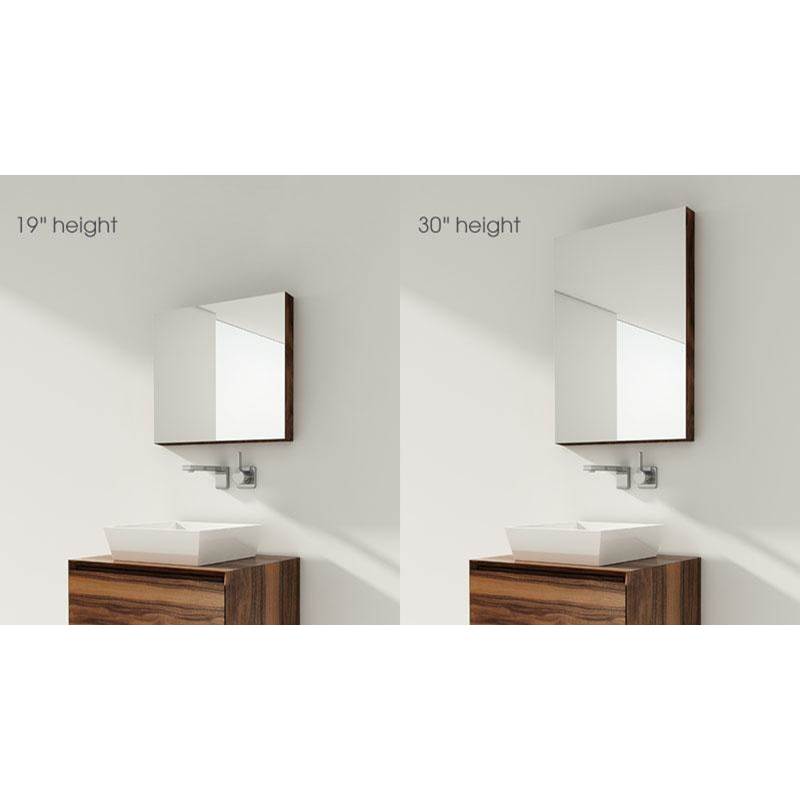 WETSTYLE Furniture ''M'' - Recessed Mirrored Cabinet 18 X 30 Height - Right Hinges - Lacquer Apollo White Mat
