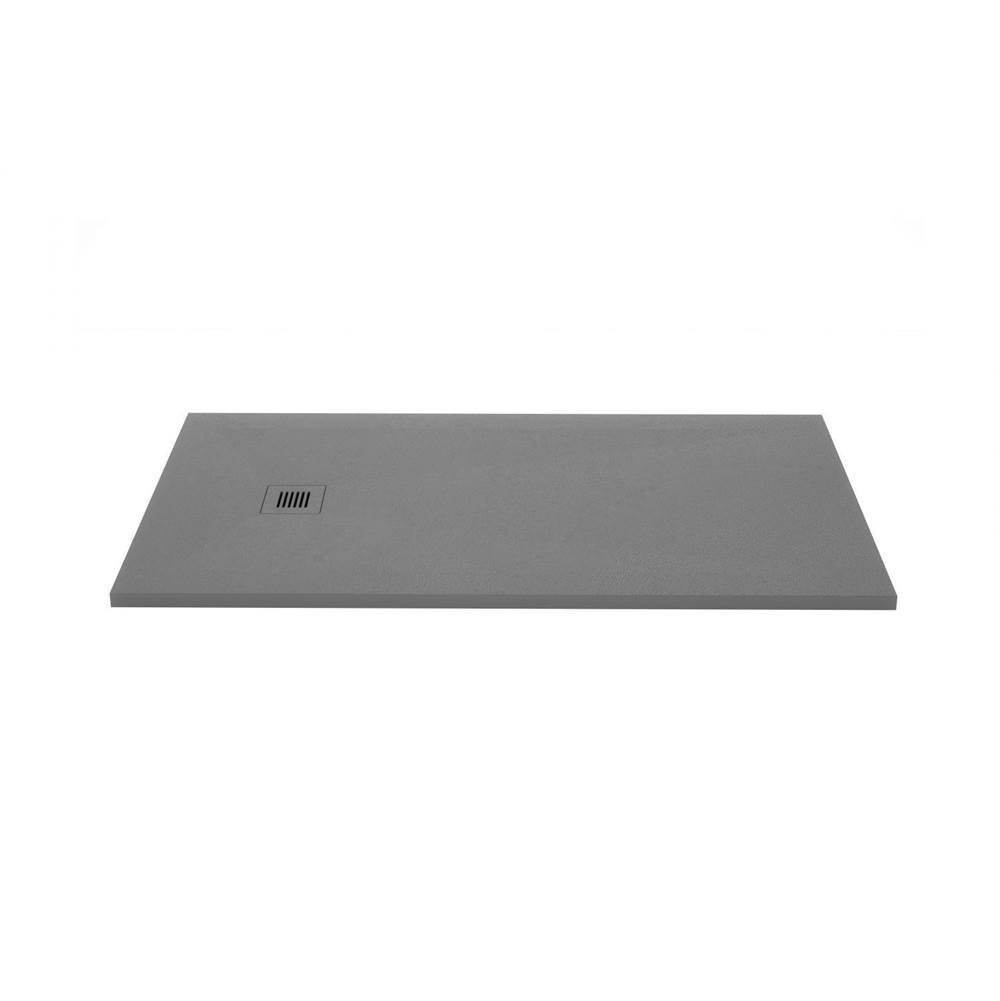 WETSTYLE Shower Base - Feel - 60 X 32 - End Drain - Grey Concrete - 1 Cut
