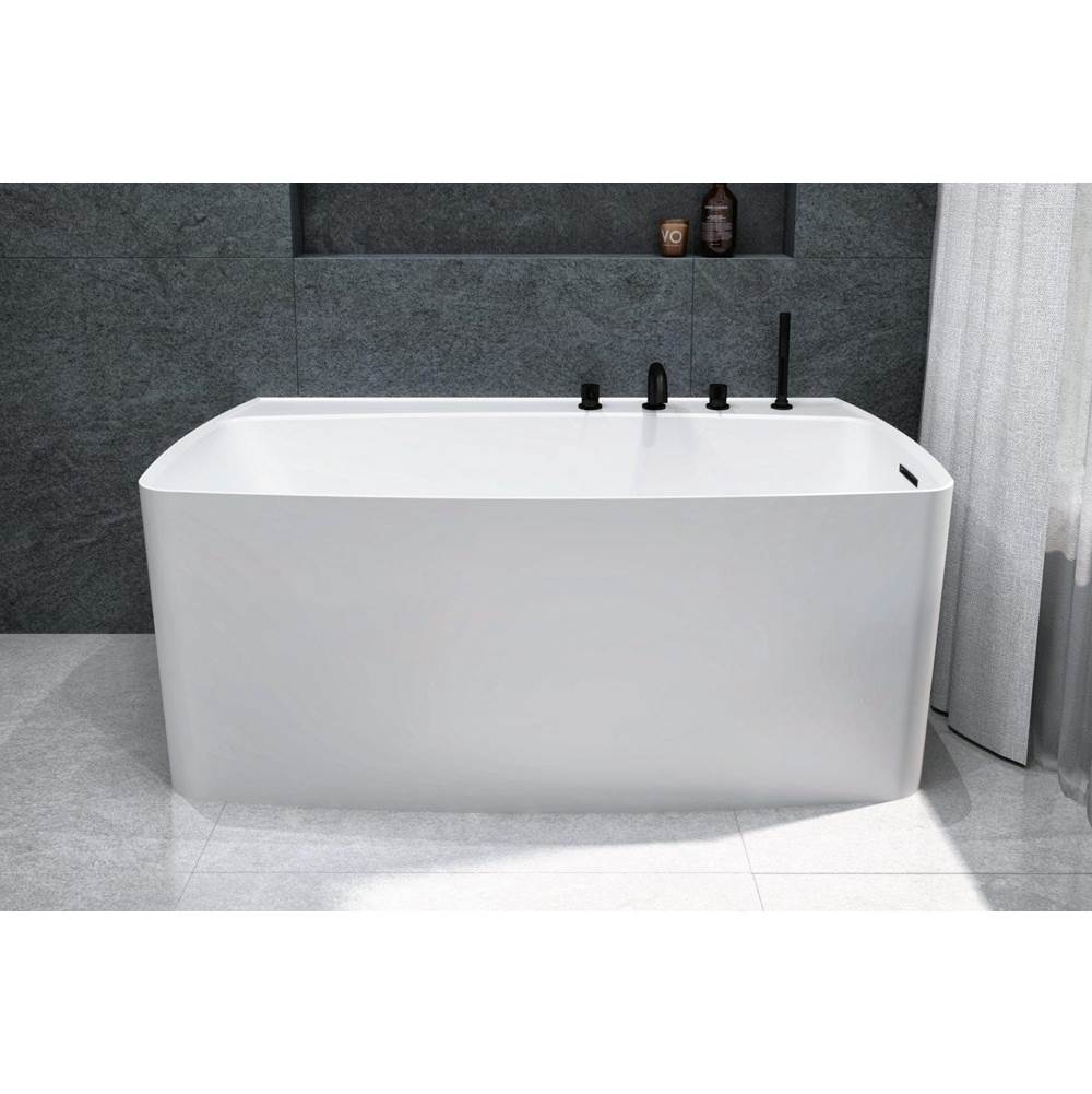 WETSTYLE Lab Bath - 59.5 X 31.5 X 24 - Fs - Built In Nt O/F & Mb Drain - Copper Conn - White True High Gloss