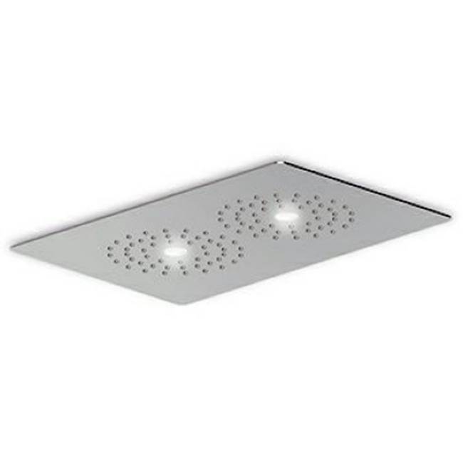 Zucchetti USA 14 9/16''x 9 7/16'' built-in multifunction shower head with 2 led lights, self powered.